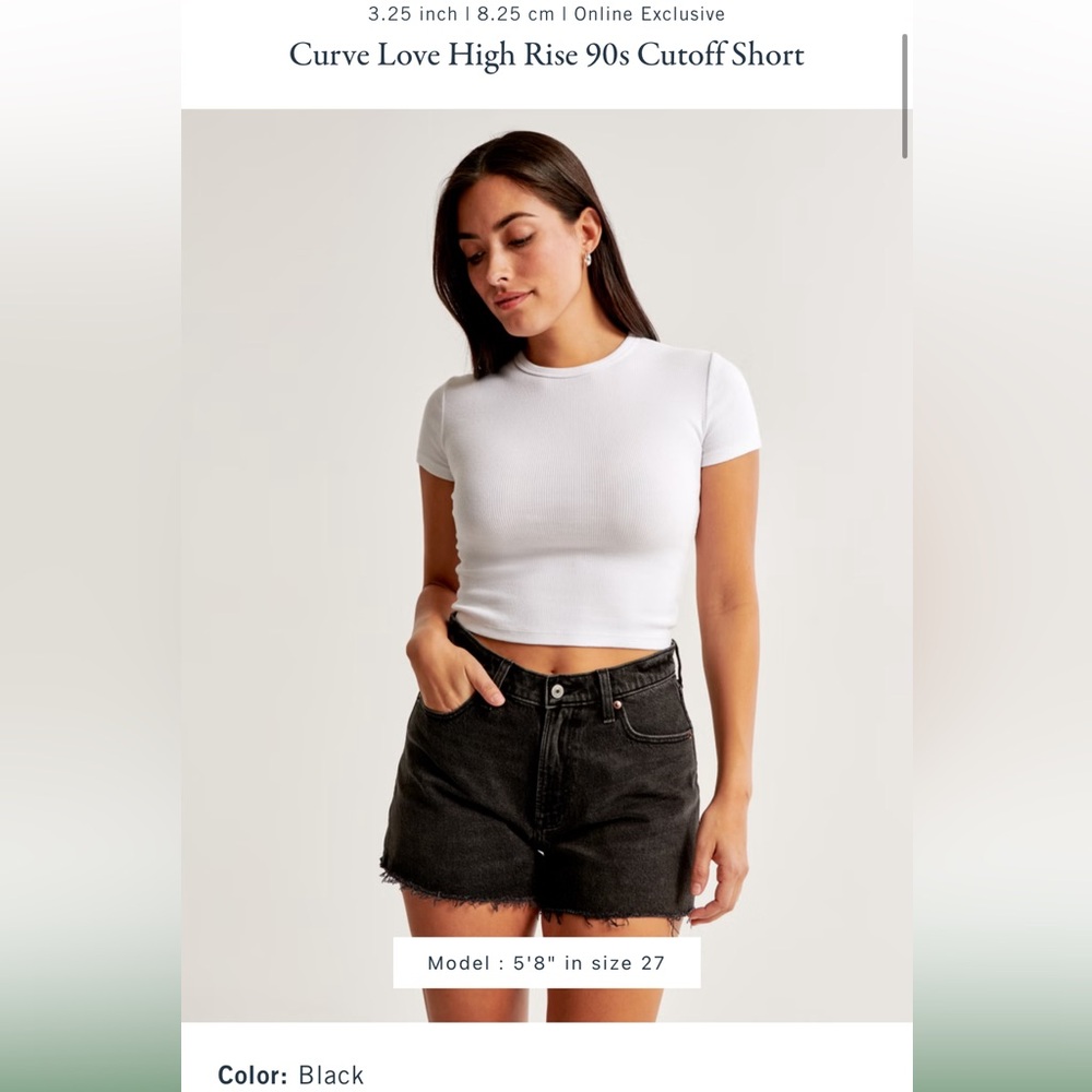 NEW Abercrombie Curve Love High Rise 90s Cutoff Short